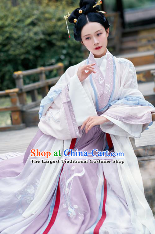 Asian Chinese Jin Dynasty Palace Lady Hanfu Dress Traditional Ancient Imperial Concubine Goddess Costumes for Women