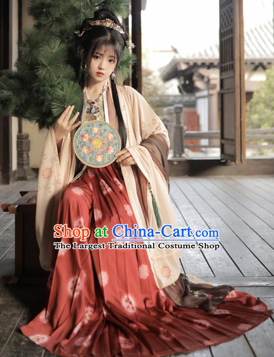 Asian Chinese Tang Dynasty Palace Lady Hanfu Dress Traditional Ancient Princess Imperial Concubine Costumes for Women