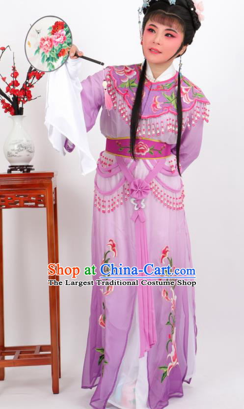 Chinese Traditional Peking Opera Actress Court Princess Purple Dress Ancient Palace Lady Costume for Women