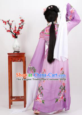 Chinese Traditional Peking Opera Actress Court Princess Purple Dress Ancient Palace Lady Costume for Women