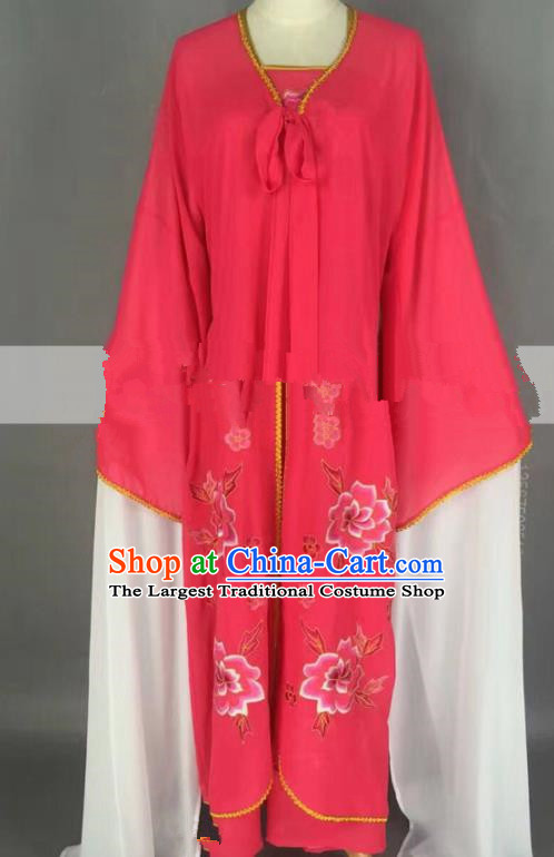 Chinese Traditional Peking Opera Actress Servant Girl Rosy Dress Ancient Poor Lady Costume for Women