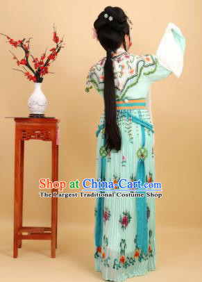 Chinese Traditional Peking Opera Royal Princess Green Dress Ancient Court Lady Costume for Women