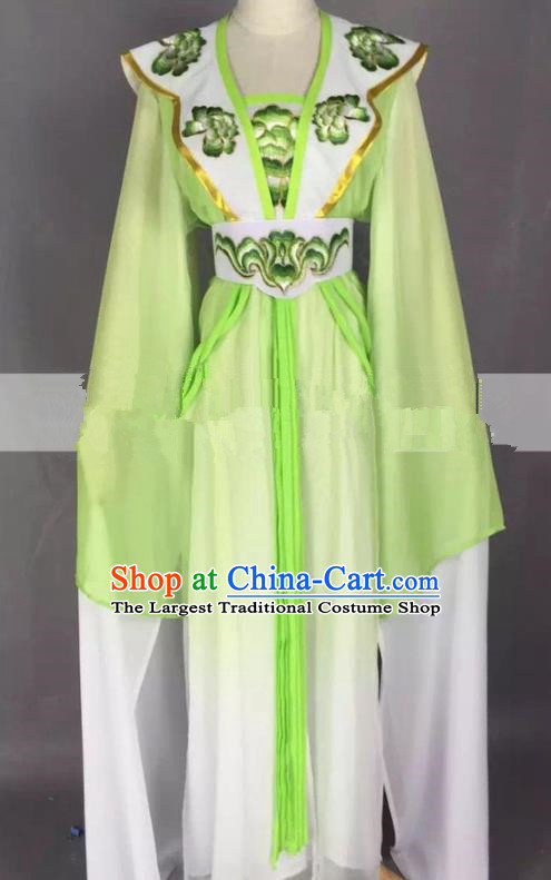 Chinese Traditional Peking Opera Actress Court Maid Green Dress Ancient Rich Lady Costume for Women