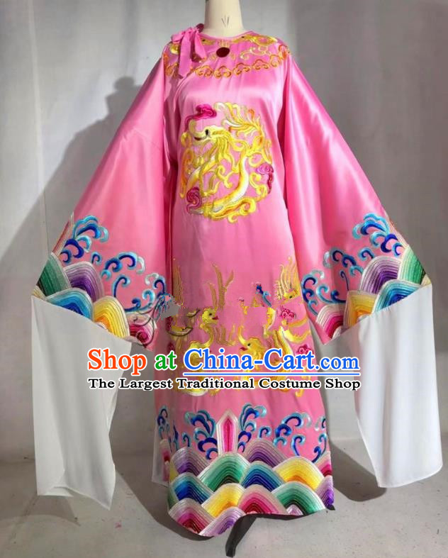 Professional Chinese Traditional Beijing Opera Pink Imperial Robe Ancient Emperor Costume for Men