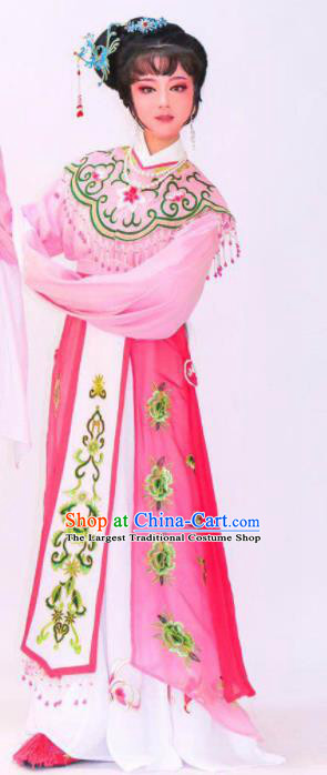 Chinese Traditional Peking Opera Princess Pink Dress Ancient Imperial Consort Costume for Women