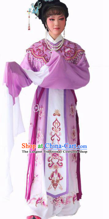Chinese Traditional Peking Opera Princess Purple Dress Ancient Imperial Consort Costume for Women