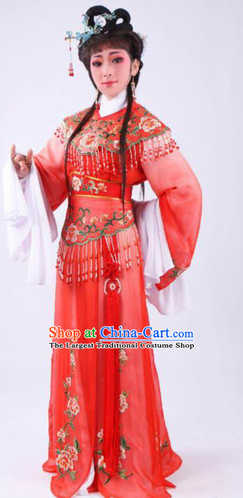 Chinese Traditional Peking Opera Actress Hua Tan Red Dress Ancient Rich Lady Costume for Women
