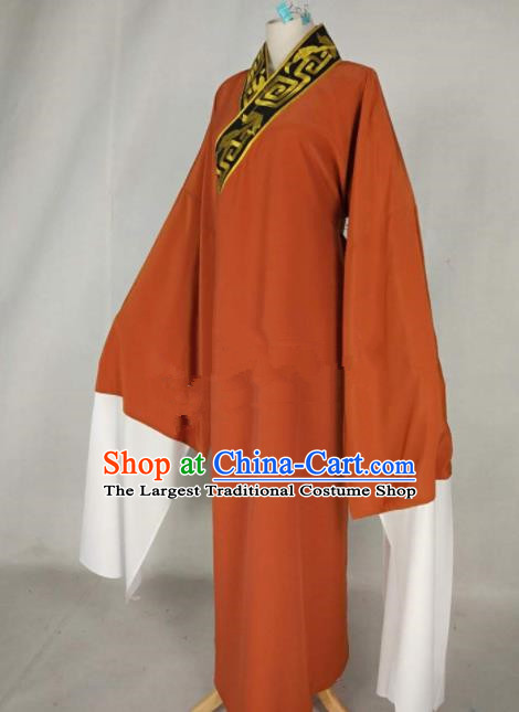 Chinese Traditional Beijing Opera Niche Orange Robe Ancient Scholar Costume for Men