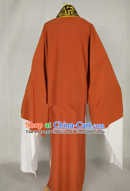 Chinese Traditional Beijing Opera Niche Orange Robe Ancient Scholar Costume for Men