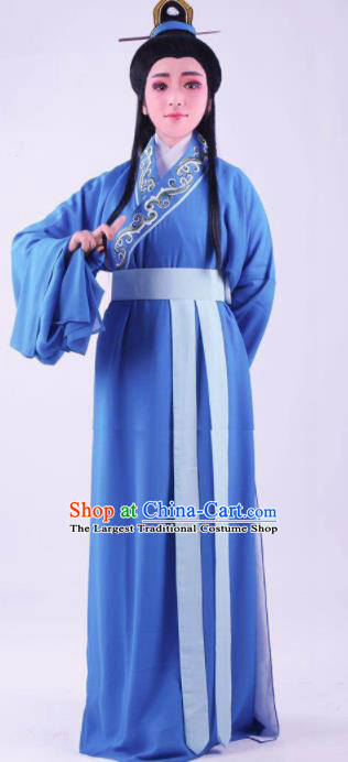 Chinese Traditional Beijing Opera Niche Blue Robe Ancient Number One Scholar Costume for Men