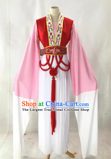 Chinese Traditional Peking Opera Actress Court Lady Red Dress Ancient Palace Maid Costume for Women