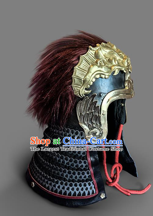 Chinese Traditional Song Dynasty Helmet Hanfu Headwear Ancient General Hat for Men