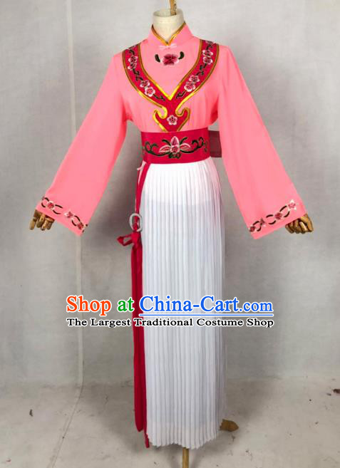 Chinese Traditional Peking Opera Servant Girl Pink Dress Ancient Maidservant Costume for Women