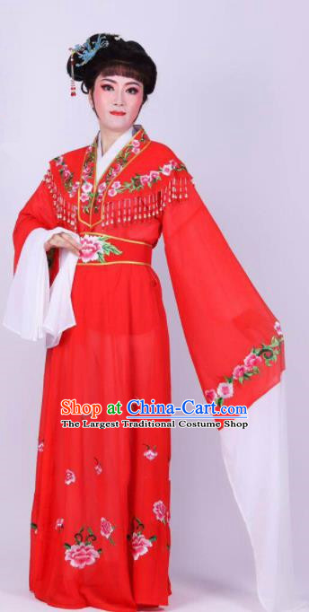 Chinese Traditional Peking Opera Actress Rich Lady Red Dress Ancient Royal Princess Costume for Women