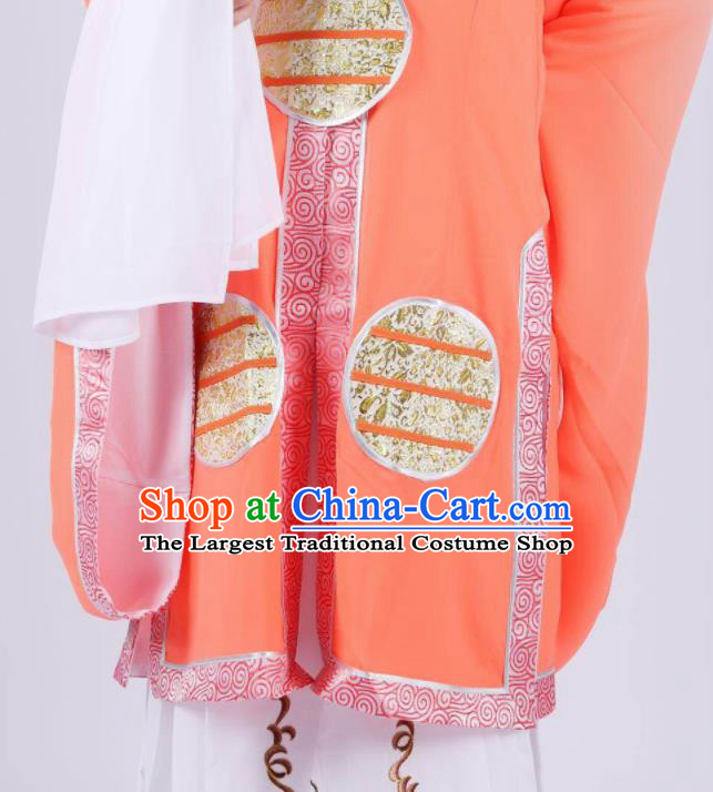 Chinese Traditional Peking Opera Actress Orange Dress Ancient Dowager Countess Costume for Women
