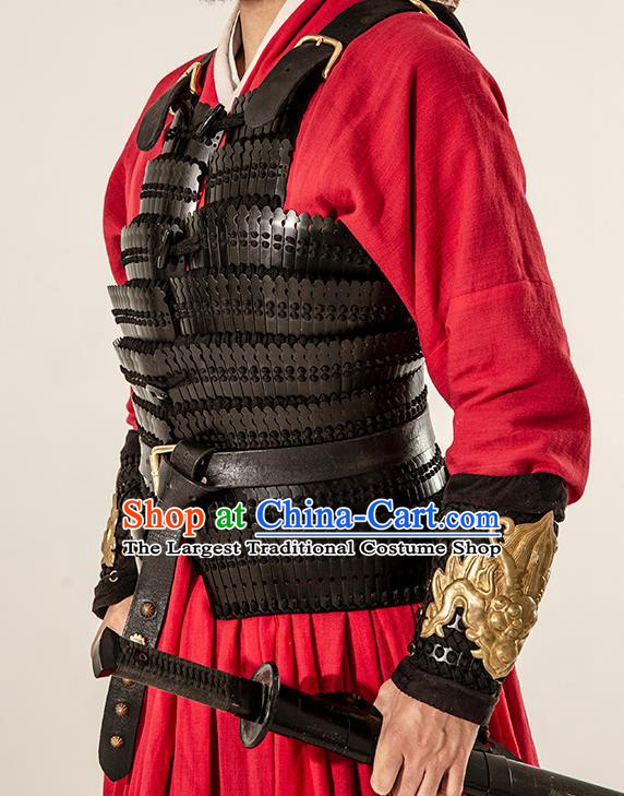Asian Chinese Song Dynasty Imperial Bodyguard Body Armor Clothing Traditional Ancient Swordsman Costumes for Men