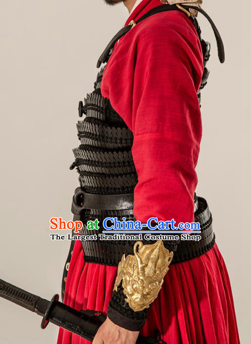 Asian Chinese Song Dynasty Imperial Bodyguard Body Armor Clothing Traditional Ancient Swordsman Costumes for Men