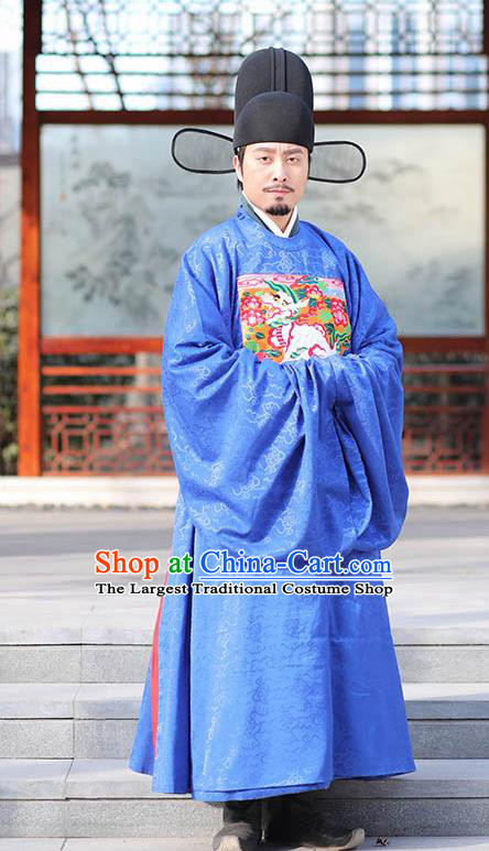 Asian Chinese Ming Dynasty Officer Ceremonial Robe Traditional Ancient Minister Costumes for Men