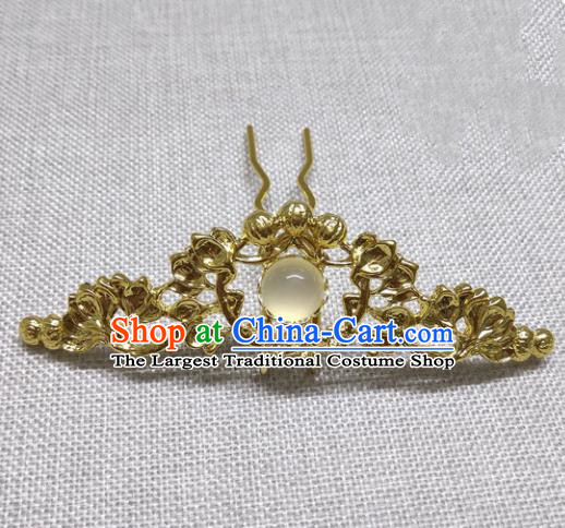 Chinese Traditional Hair Accessories Hanfu Hairpins Ancient Princess Golden Hair Crown for Women
