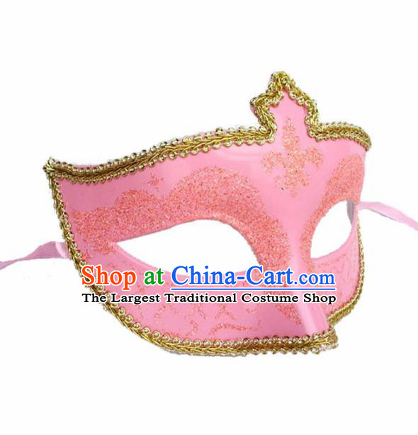 Handmade Halloween Cosplay Venice Carnival Pink Mask Fancy Ball Stage Show Face Masks Accessories for Women