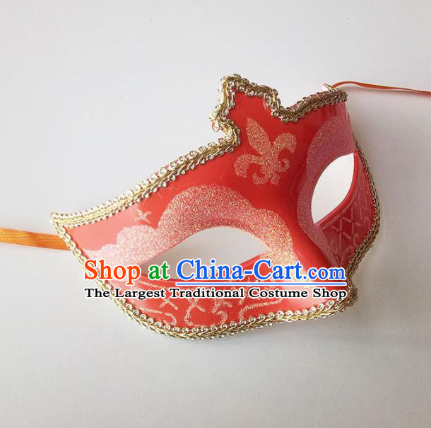Handmade Halloween Cosplay Venice Carnival Red Mask Fancy Ball Stage Show Face Masks Accessories for Women