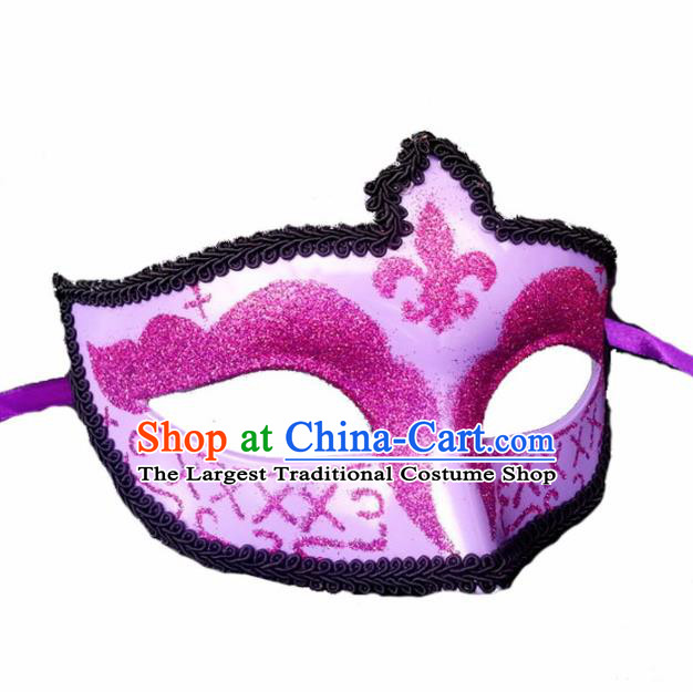 Handmade Halloween Cosplay Venice Carnival Purple Mask Fancy Ball Stage Show Face Masks Accessories for Women