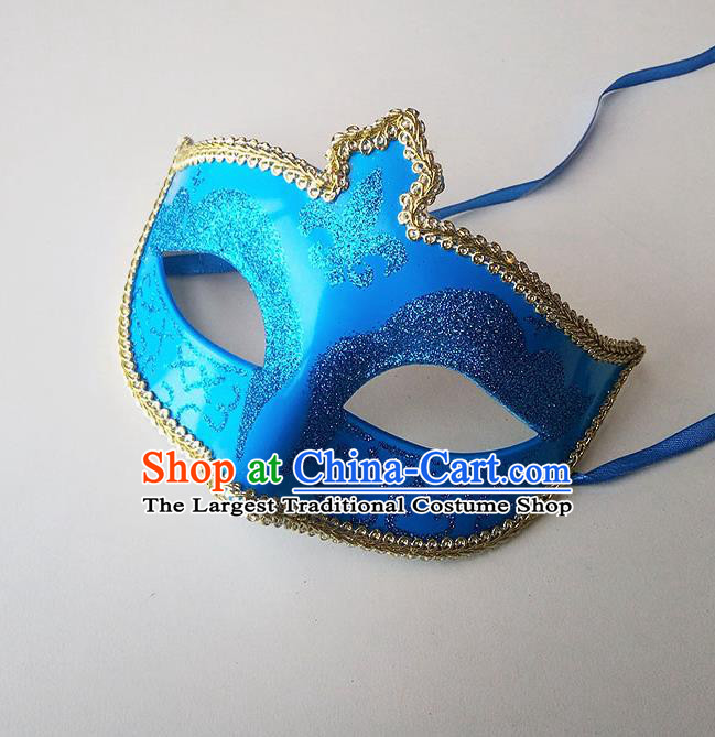 Handmade Halloween Cosplay Venice Carnival Blue Mask Fancy Ball Stage Show Face Masks Accessories for Women