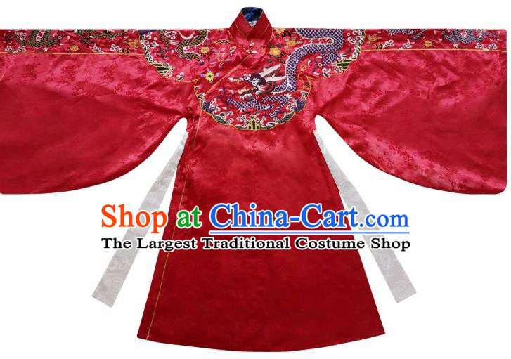 Traditional Chinese Ming Dynasty Court Countess Red Hanfu Dress Ancient Imperial Empress Wedding Costumes for Women