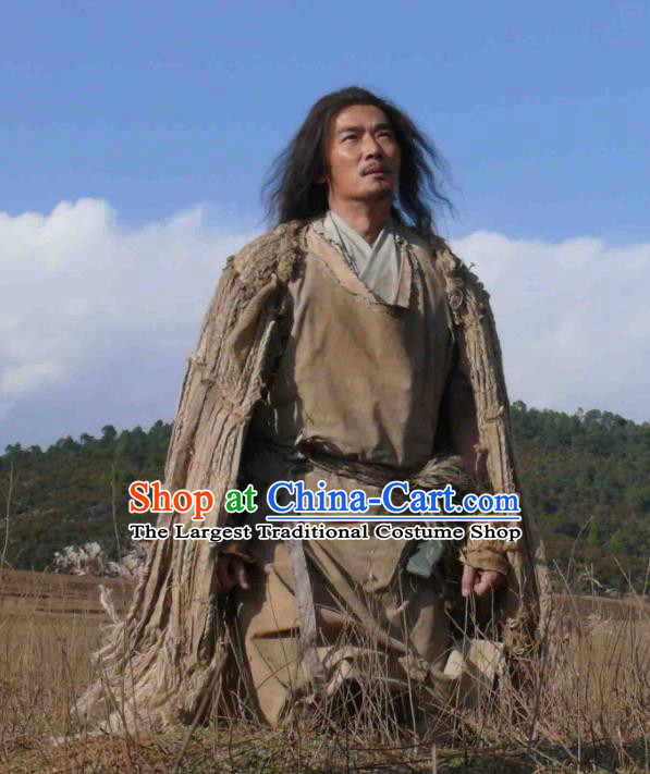 Chinese Ancient Mythology God Shennong Clothing Divine Farmer Emperor Red Yandi Costumes Complete Set