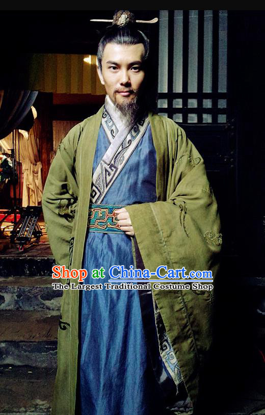 Chinese Ancient Zhou Dynasty Minister Chang Hong Costumes Complete Set