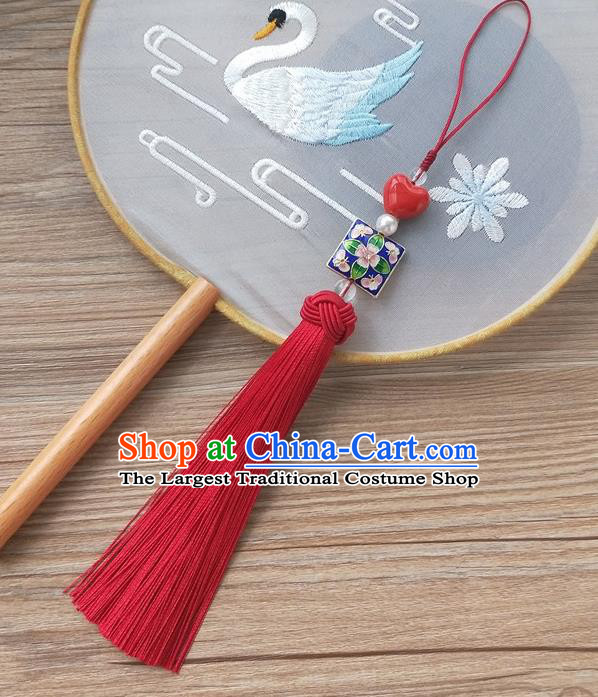 Chinese Qing Dynasty Cloisonne Royalblue Brooch Pendant Traditional Hanfu Ancient Imperial Consort Accessories for Women