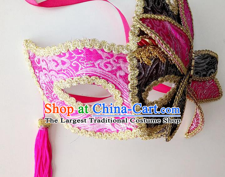 Handmade Halloween Venice Carnival Rosy Mask Fancy Ball Cosplay Stage Show Face Masks Accessories for Women