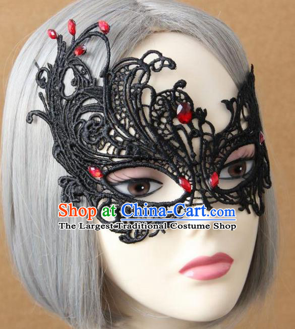 Handmade Venice Carnival Black Lace Mask Halloween Fancy Ball Cosplay Stage Show Face Masks Accessories for Women