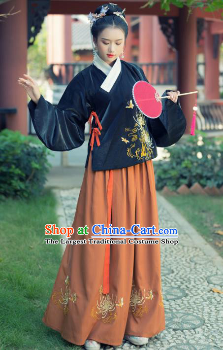 Traditional Chinese Ming Dynasty Rich Lady Replica Costumes Ancient Court Princess Hanfu Dress for Women