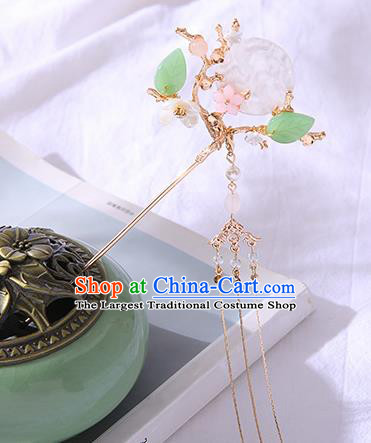 Chinese Ancient Tang Dynasty Princess Shell Moon Hairpins Traditional Hanfu Court Hair Accessories for Women