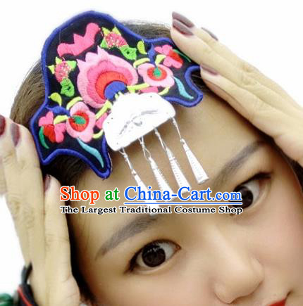 Chinese Traditional Ethnic Embroidered Pomegranate Headband National Handmade Hair Clasp for Women
