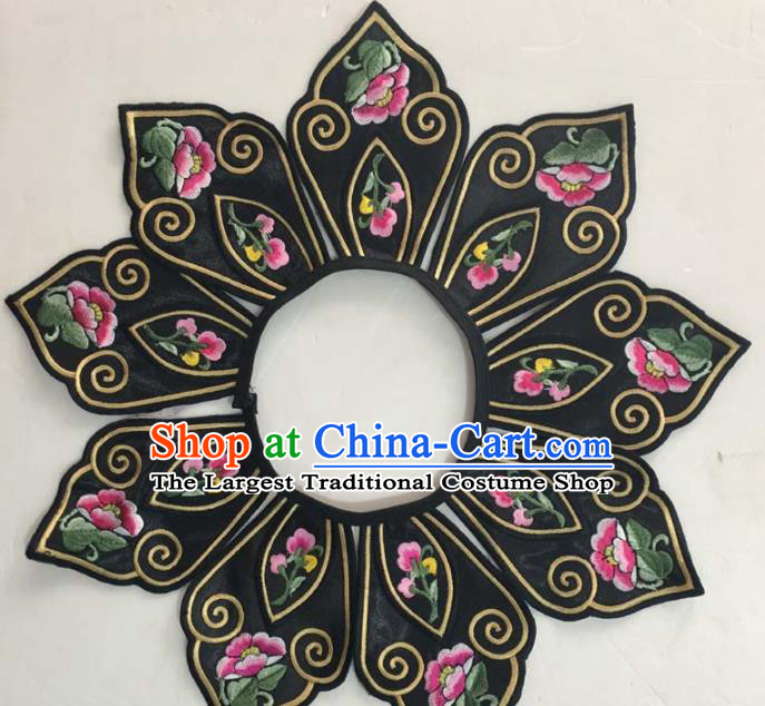 Chinese Traditional Embroidery Shoulder Accessories National Embroidered Rosy Flowers Patch