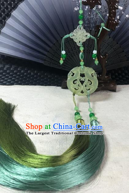 Traditional Chinese Hanfu Jade Carving Phoenix Waist Accessories Palace Tassel Pendant Ancient Swordsman Brooch