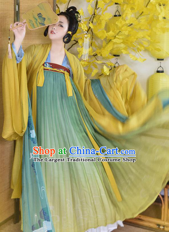 Traditional Chinese Tang Dynasty Imperial Concubine Replica Costumes Ancient Royal Princess Hanfu Dress for Women