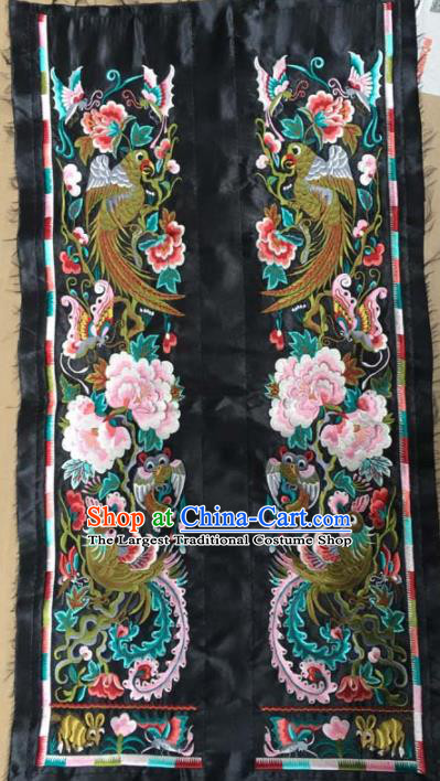 Chinese Traditional National Embroidered Phoenix Peony Applique Dress Patch Embroidery Cloth Accessories