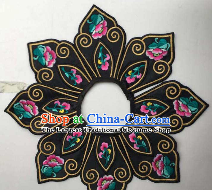 Chinese Traditional Embroidery Peony Flowers Collar Shoulder Accessories National Embroidered Patch