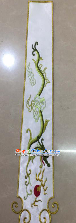 Chinese Traditional National Embroidered Dragon White Applique Dress Patch Embroidery Cloth Accessories