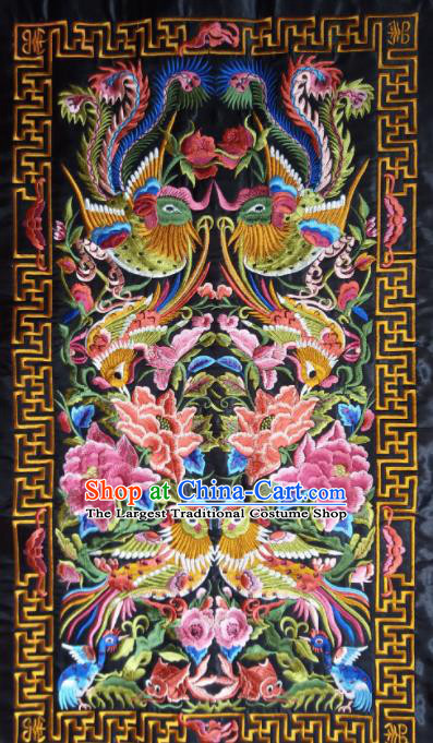 Chinese Traditional Embroidered Golden Pheasant Peony Applique National Dress Patch Embroidery Cloth Accessories