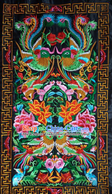 Chinese Traditional Embroidered Crane Peony Applique National Dress Patch Embroidery Cloth Accessories