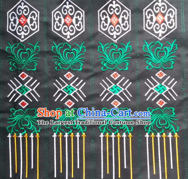 Chinese Traditional Embroidered Black Strap Applique National Dress Patch Embroidery Cloth Accessories