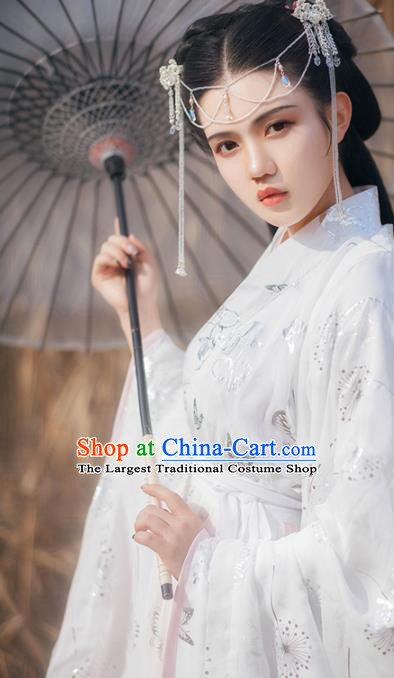 Traditional Chinese Jin Dynasty Princess Pink Hanfu Dress Ancient Court Lady Historical Costumes for Women