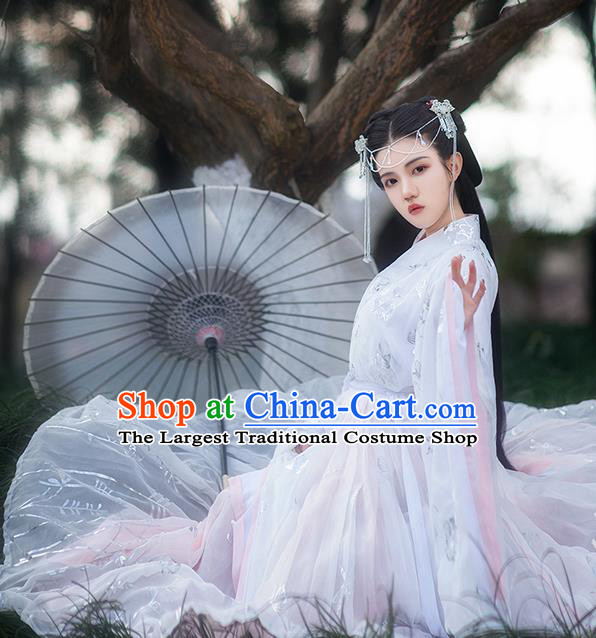 Traditional Chinese Jin Dynasty Princess Pink Hanfu Dress Ancient Court Lady Historical Costumes for Women