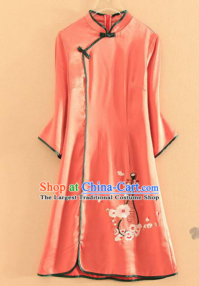 Chinese Traditional Tang Suit Embroidered Cheongsam National Costume Qipao Dress for Women
