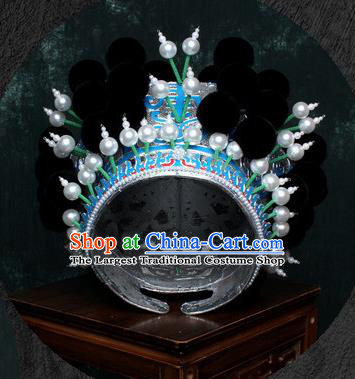 Chinese Traditional Beijing Opera Takefu Hat Peking Opera Black Venonat Helmet for Men