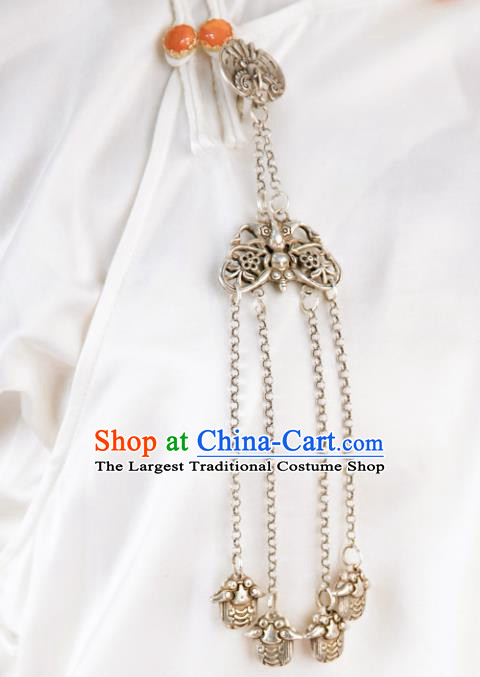 Chinese Traditional Tang Suit Qipao Tassel Butterfly Brooch National Breastpin Accessories for Women